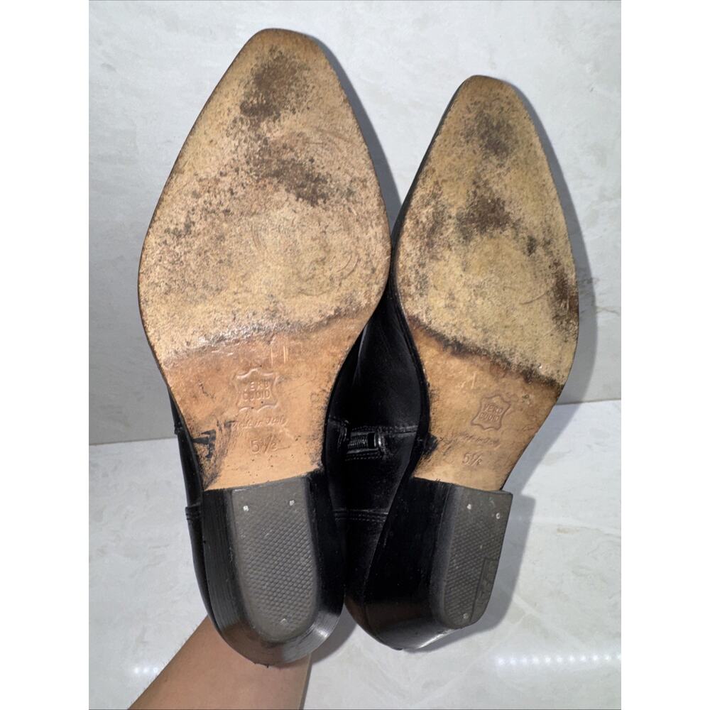 Vero Cuoio Womens Handcrafted in Italy Black Leather Ankle Boots Sz 5.5 Eur 36 - Picture 5 of 14